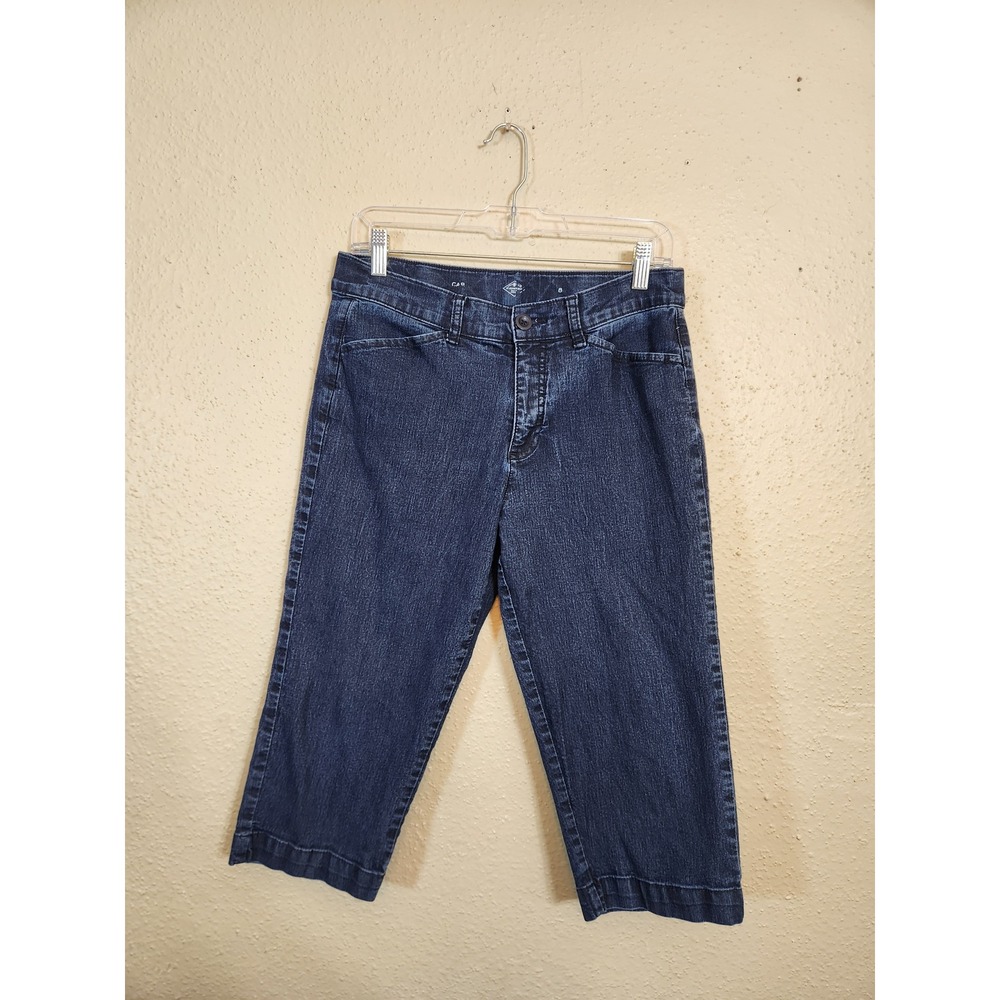 St. John's Bay Womens Denim Capri Pants Dark Wash Stretch Casual‎ Size 8